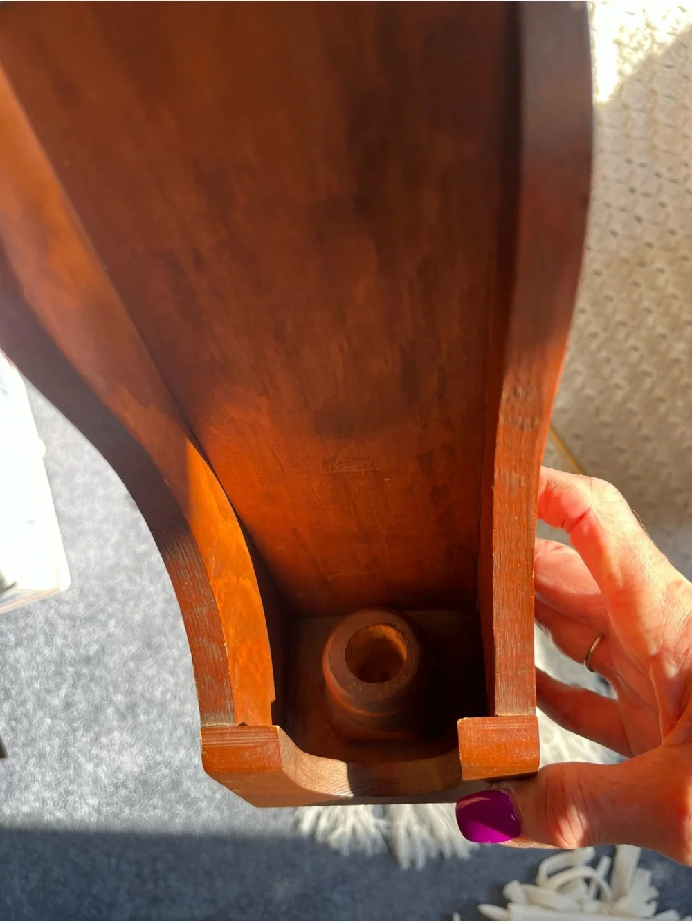 Set Colonial/Country:Farmhouse Wood Candle Wall or Mantel Sconces in Walnut